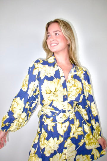 Lila Belted Floral Dress