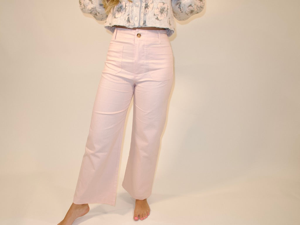 Shoreline Crop Pants Pink