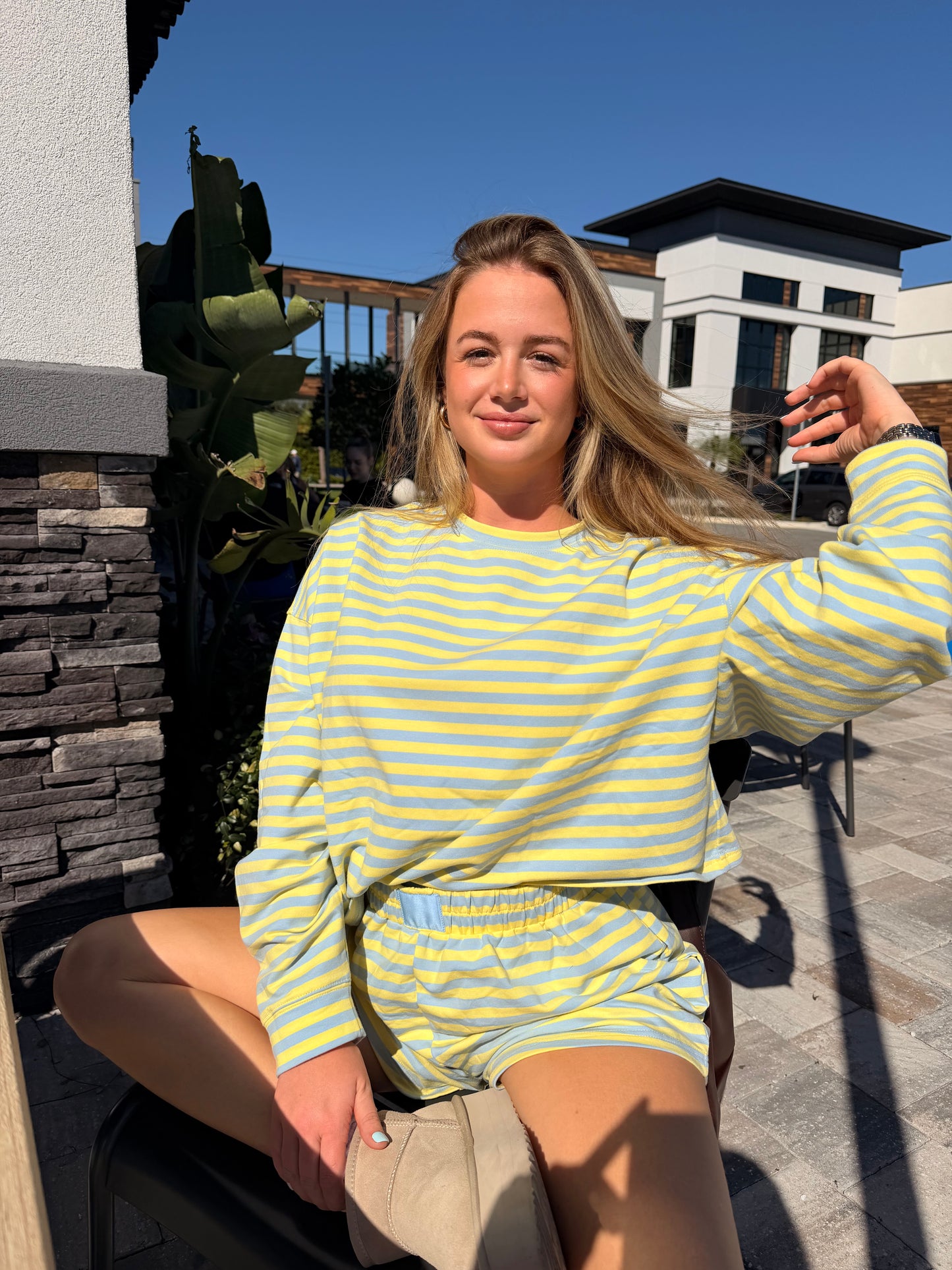 Striped Citrus Loose Fit Lounge Set